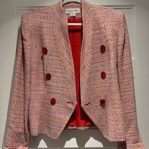 Christian Dior Vintage Multicolor Tweed Skirt Suit, size 10